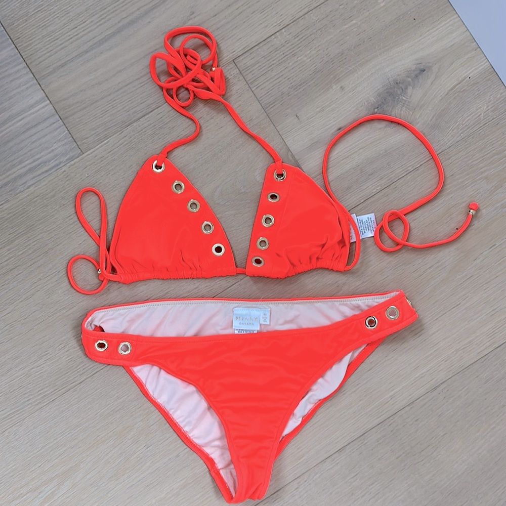 Milly orange bikini. Top is small and bottoms are medium